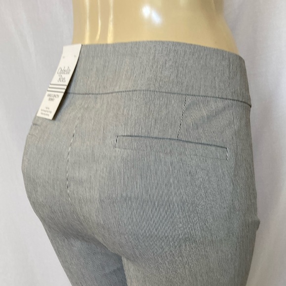 OPHELIA ROE Women’s Ankle Length Skinny Size 2X Striped White & Gray NWT - Picture 1 of 9